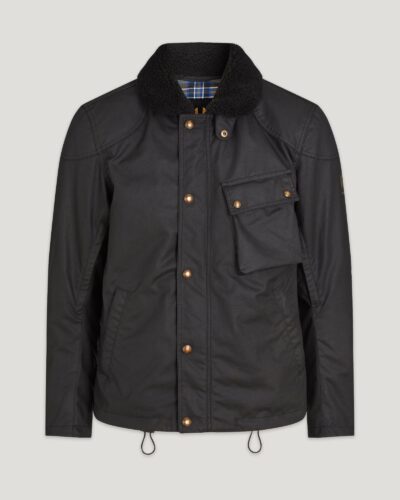 Belstaff Men's Convoy Motorcycle Jacket Waxed Cotton Black Size 2xl