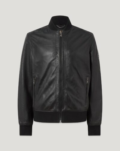 Belstaff Men's Landmark Bomber Burnished Nappa Black Size 2xl