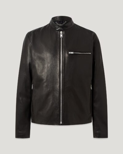 Belstaff Men's Track Racer Lamb Leather Black Size 2xl