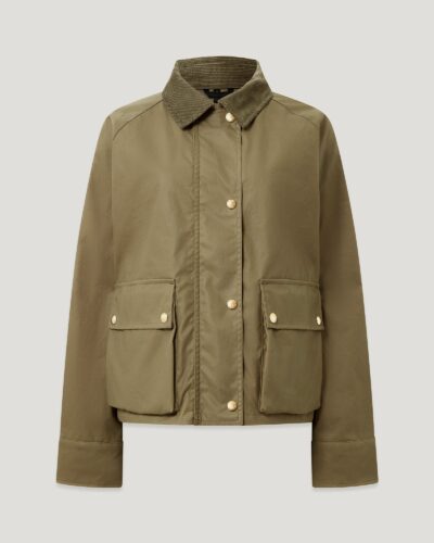 Belstaff Women's Cyan Jacket Waxed Cotton Dark Dune Size 2xl
