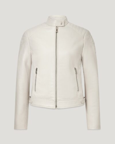 Belstaff Women's Mollison Jacket Matt Nappa Natural Size Uk 6