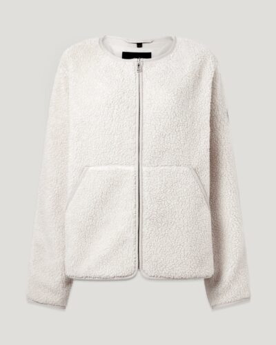Belstaff Women's Prue Fleece Jacket Lightweight Silver Birch Size L
