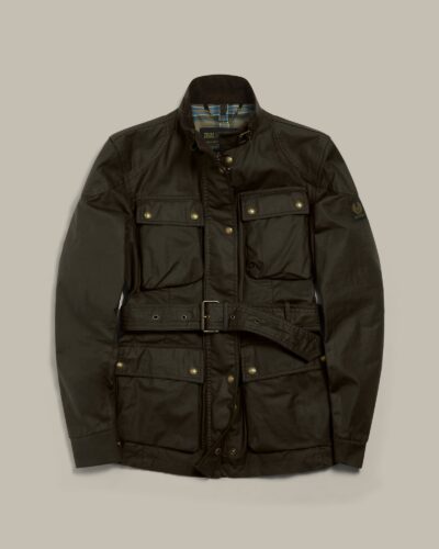 Belstaff Women's Trialmaster Icon Jacket Waxed Cotton Faded Olive Size Uk 4