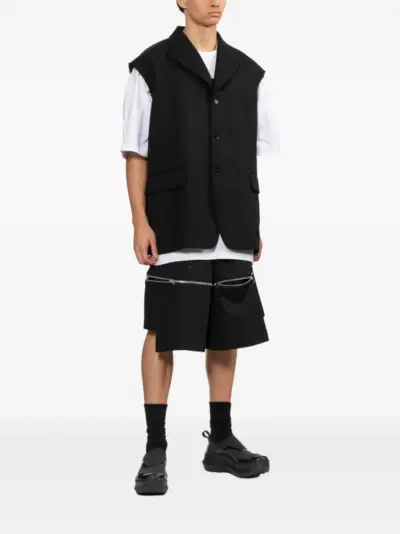Black Comme Des Garçons deconstructed sleeveless gilet