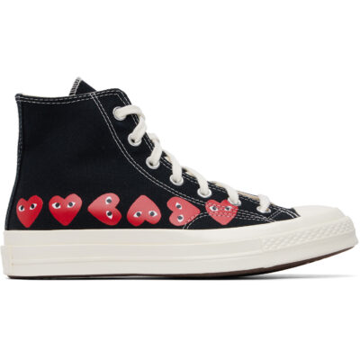 COMME des GARÇONS PLAY Black Converse Edition Chuck 70 Multi Heart Sneakers