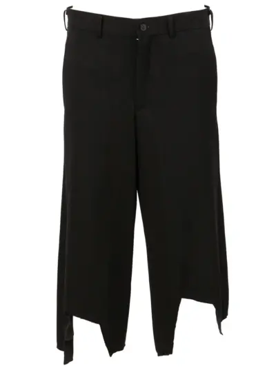 Comme des Garçons Homme Plus uneven cropped trousers - Black