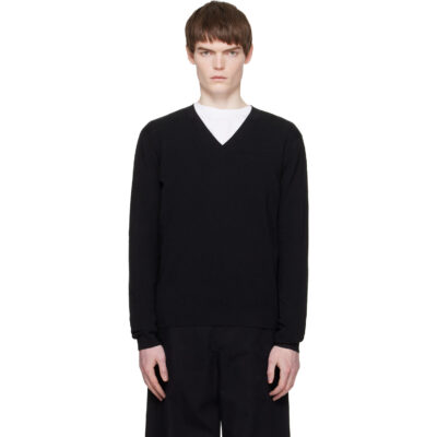 Dries Van Noten Black Pointelle Sweater