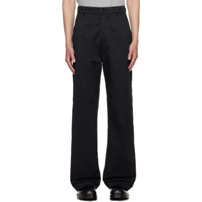 Dries Van Noten Black Sateen Trousers