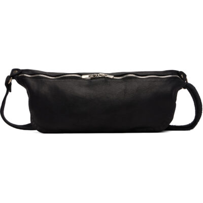 Guidi Black Leather Belt Bag