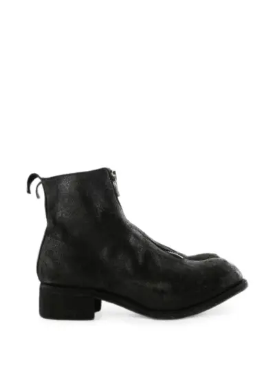 Guidi PL1 front-zip ankle boots - Black