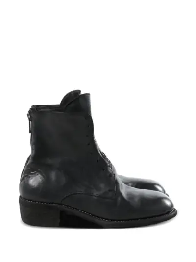 Guidi back-zip lace-up boots - Black