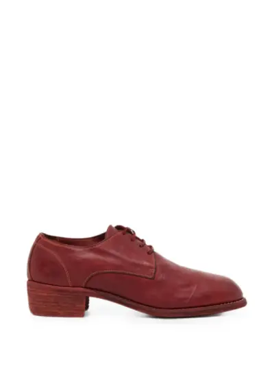 Guidi lace-up leather ankle boots - Red