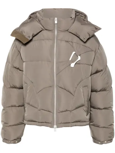 HELIOT EMIL Abstract puffer jacket - Green