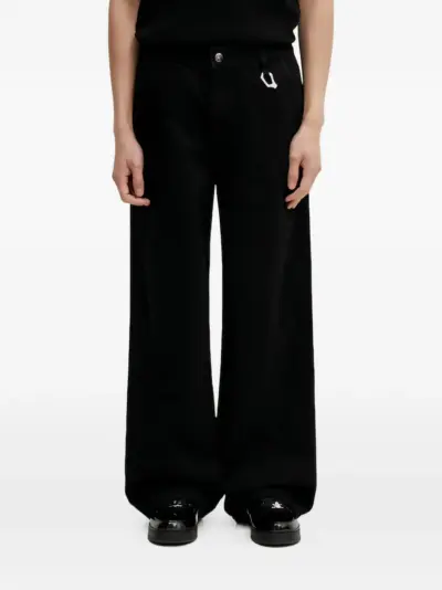 HELIOT EMIL D-ring wide-leg jeans - Black
