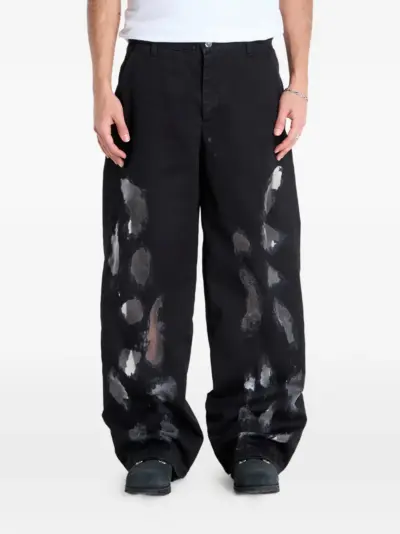 HELIOT EMIL Gallop pattern trousers - Black