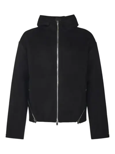 HELIOT EMIL Lasing zip-up hooded jacket - Black