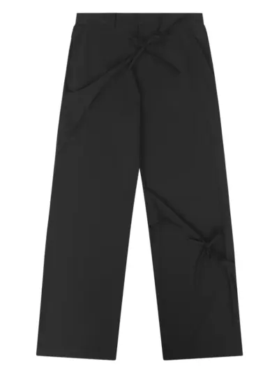 HELIOT EMIL Lavic tie-fastening trousers - Black