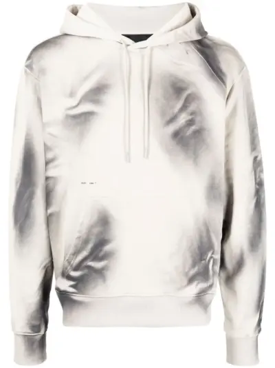 HELIOT EMIL abstract-print cotton hoodie - Brown
