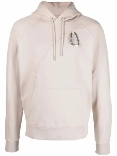 HELIOT EMIL drawstring zipped hoodie - Neutrals