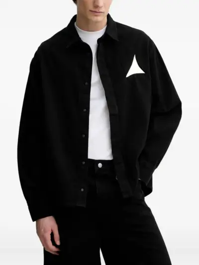 HELIOT EMIL triangle-detail shirt jacket - Black
