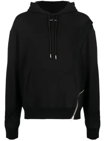 HELIOT EMIL zipped organic cotton hoodie - Black