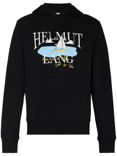 Helmut Lang x Saintwoods sea-print hoodie - Black