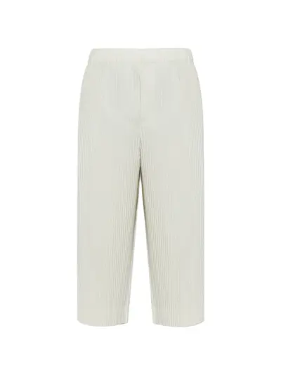 Homme Plissé Issey Miyake pleated cropped trousers - White