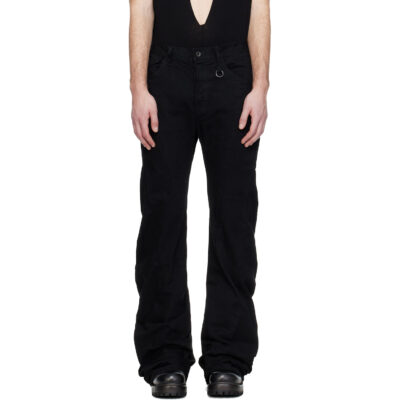 Julius Black Paneled Curved Seam Jeans