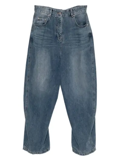 Juun.J adjustable-strap wide-leg jeans - Blue