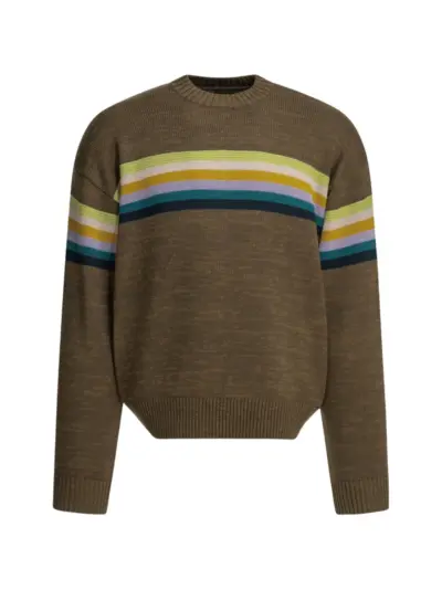 KAPITAL Peckish Rainbow striped peace-sign sweater - Brown