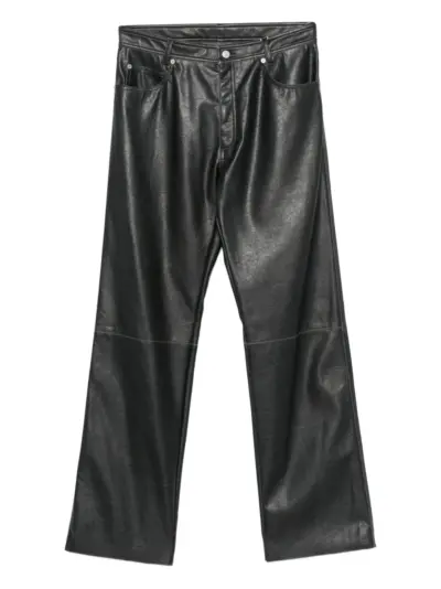 MM6 Maison Margiela leather-effect five-pocket trousers - Black