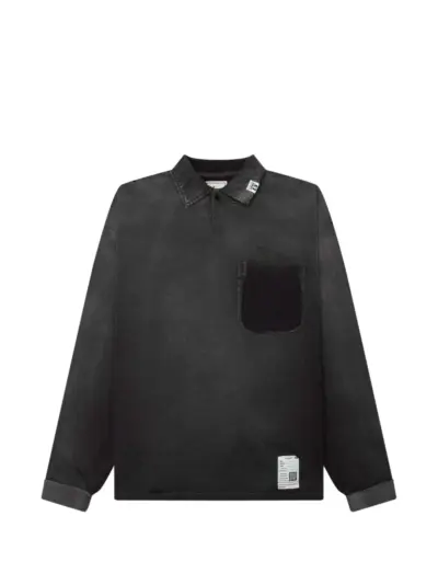 Maison MIHARA YASUHIRO Sun Faded L/S polo shirt - Black