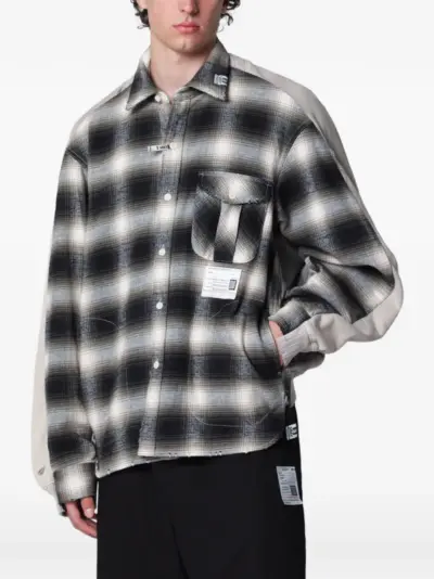 Maison MIHARA YASUHIRO check-pattern panelled jacket - Neutrals