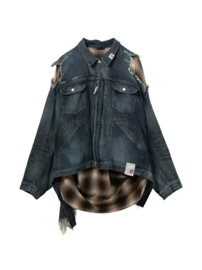 Maison MIHARA YASUHIRO distressed layered jacket - Blue