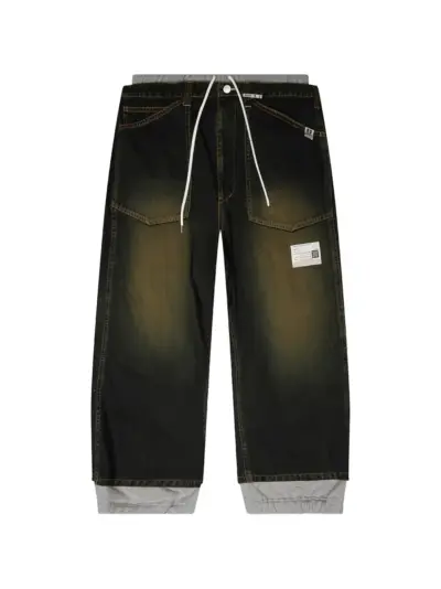 Maison MIHARA YASUHIRO layered-design loose-fit jeans - Blue