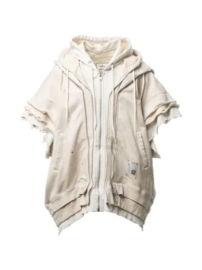 Maison MIHARA YASUHIRO triple-layered sleeveless hoodie - Neutrals