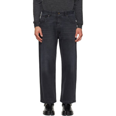 Maison Margiela Black Straight-Leg Cropped Jeans