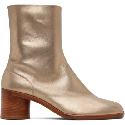 Maison Margiela Gold Tabi Ankle Boots