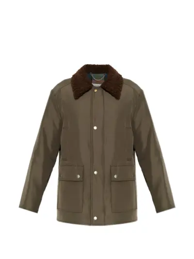 Maison Margiela shearling-collar flap-pocket jacket - Green