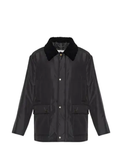 Maison Margiela shearling-collar press-stud jacket - Black