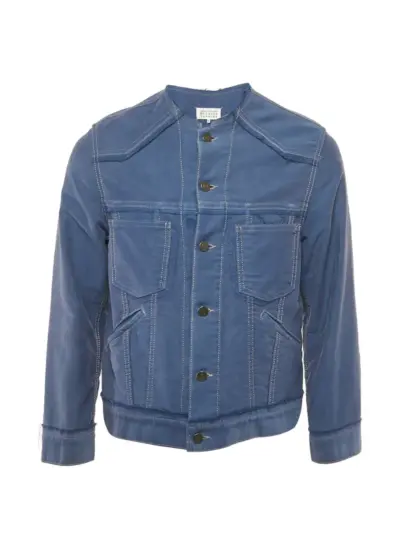 Maison Martin Margiela Pre-Owned raw-edge buttoned jacket - Blue