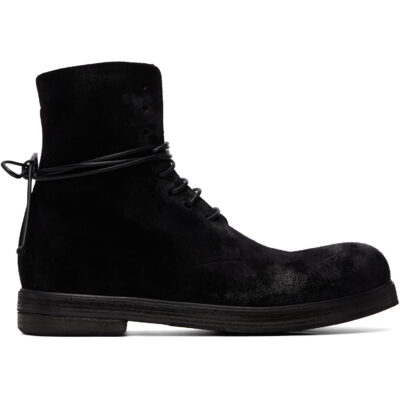 Marsèll Black Zucca Zeppa Leather Combat Boots