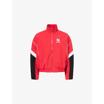 Nahmias Mens Nahmias Logo-Embroidery Nylon Track Jacket