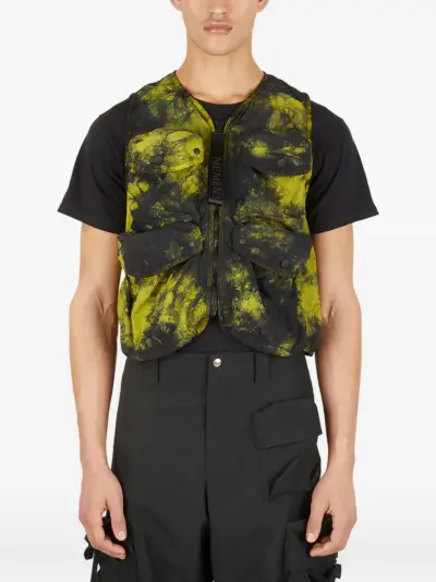 Nemen V-neck flap-pocket gilet - Yellow