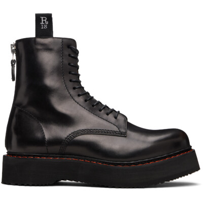 R13 Black Single Stack Boots