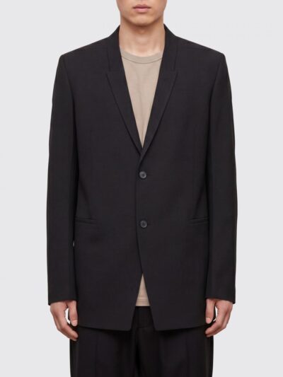RICK OWENS Single-Breasted Wool Blazer with Two-Button Closure