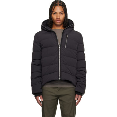 Rick Owens Black Concordians Quilted Down Jacket