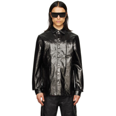 Rick Owens Black Fogpocket Denim Shirt