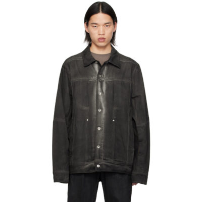 Rick Owens Black Lido Worker Denim Jacket