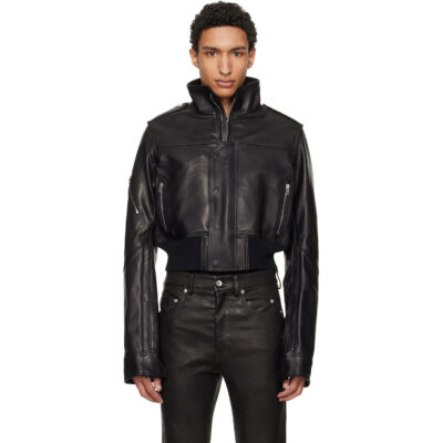 Rick Owens Black 'SUICIDE' Edition Temple Rev Leather Jacket